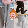 2024 autumn and winter maternity fleece-lined warm pants non-inverted velvet padded outside wear stretch abdominal pants spring and summer leggings