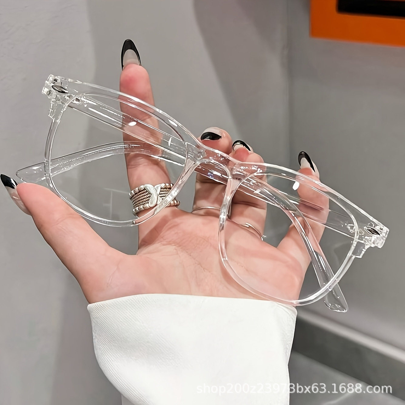 New Anti-Blue Light Non-Prescription Trendy Large Stud Eyeglass Frames Korean Style Student Finished Wholesale Trendy Glasses