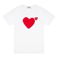 The red heart in the front has no eyes, the red heart in the back has eyes