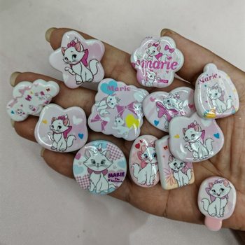 Vertical Hole Painted Mary Cat Milk Tablets Large Mixed DIY Handmade Beaded Pen Mobile Phone Chain Pendant Jewelry Accessories