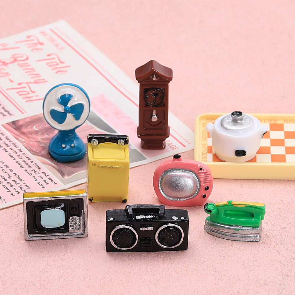 Vintage small household appliances miniature children's fun handmade diy cream resin accessories creative shoe buckle hairpin resin accessories