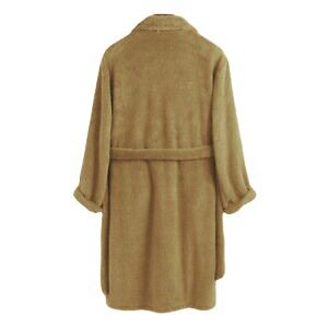 Mens Long Overcoat Thick Plush Fabric Notched Lapel Button Closure Autumn Winter Wear