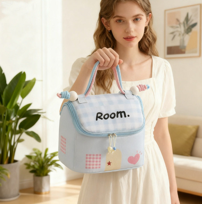 New Small House Cosmetic Bag Dopamine Color Large Capacity Partition Travel Portable Travel Toiletry Bag Waterproof