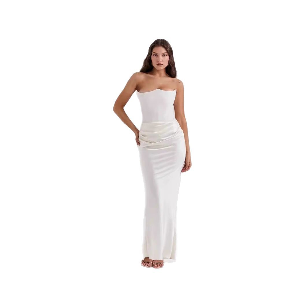 Elegant Backless Bodycon Evening Dress Strapless Fashionable Autumn Winter Style Perfect for Parties and Special