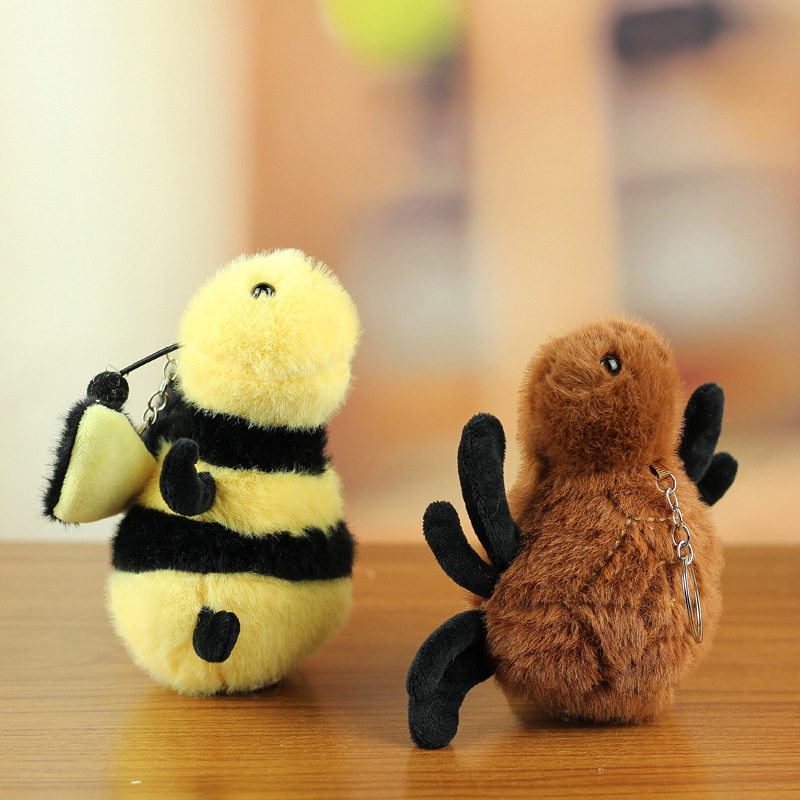 跨境新品仿真昆虫挂件毛绒玩具虫子玩偶包包挂饰布娃娃动物小公仔