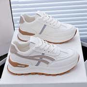 Sports Shoes for Women Spring & Fall 2025 New Versatile Leather Thick-Soled Lightweight Running Shoes for Women Casual Forrest G