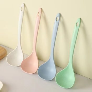 Wheat Straw Spoon Household Tableware Soup Bowl Thickeneded Spoon Rice Spoon Healthy Soup Spoon Wheat Fragrant Round Ear Porridge Spoon Manufacturer