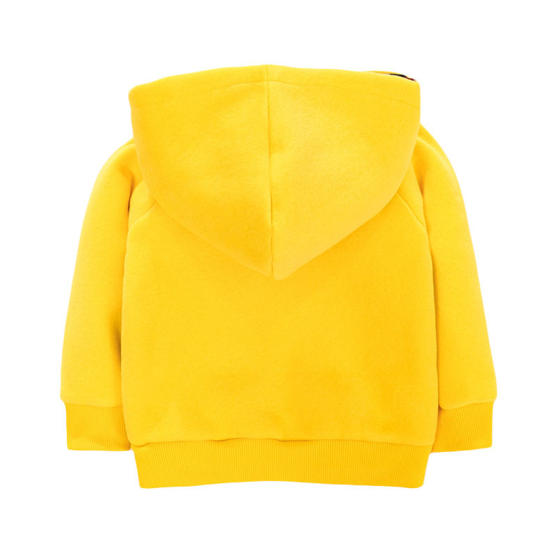 Long-sleeve Girls' Jacket, Fleece-lined Hooded Zipper Top, Winter Thick Kids' Coat