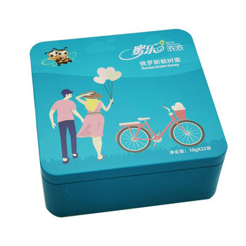 Manufacturer Customized Small Tin Box Double Lid Tin Box Candy Packaging Box Square Chocolate Tiramisu Tin Box