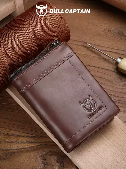Captain Cow Leather Men's Short Leather Wallet Casual Multifunctional Card Album Driver's License Credit Card Coin Clip