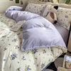 Ins small fresh four-piece set skin-friendly water-washed cotton sanding single bed sheet quilt cover student dormitory three-piece set wholesale