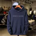 Navy blue printed with white letters