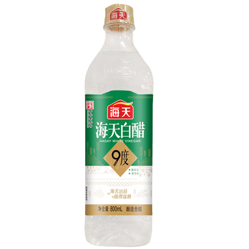 Haitian 9-Degree White Vinegar 800ml Edible Vinegar for Home Cooking, Stir-Frying, Cold Dishes, Dipping Sauce, Pickling, Kimchi, and Balsamic Vinegar Brewing
