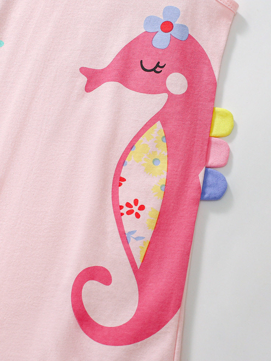 Vendita all'ingrosso abito neonato estivo, abito bambine carino cartone animato