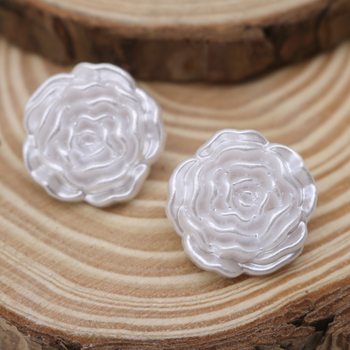 2025 New Rose Flower Plastic Pearl High Button Rose Small Fragrance Han Dynasty Sweater Jacket Decorative Button