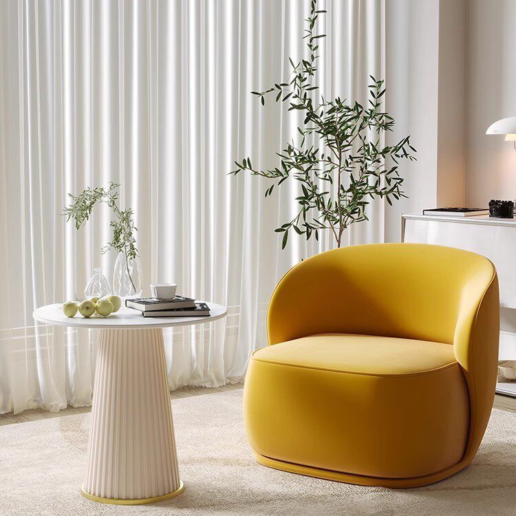 网红休闲酒店接待洽谈桌椅美容院休息区设计师单人沙发椅茶几组合