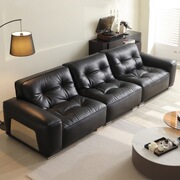 Foshan Furniture Black Diamond Full Sofa Large Villa Living Room Designer Italian Minimalist Straight Sofa