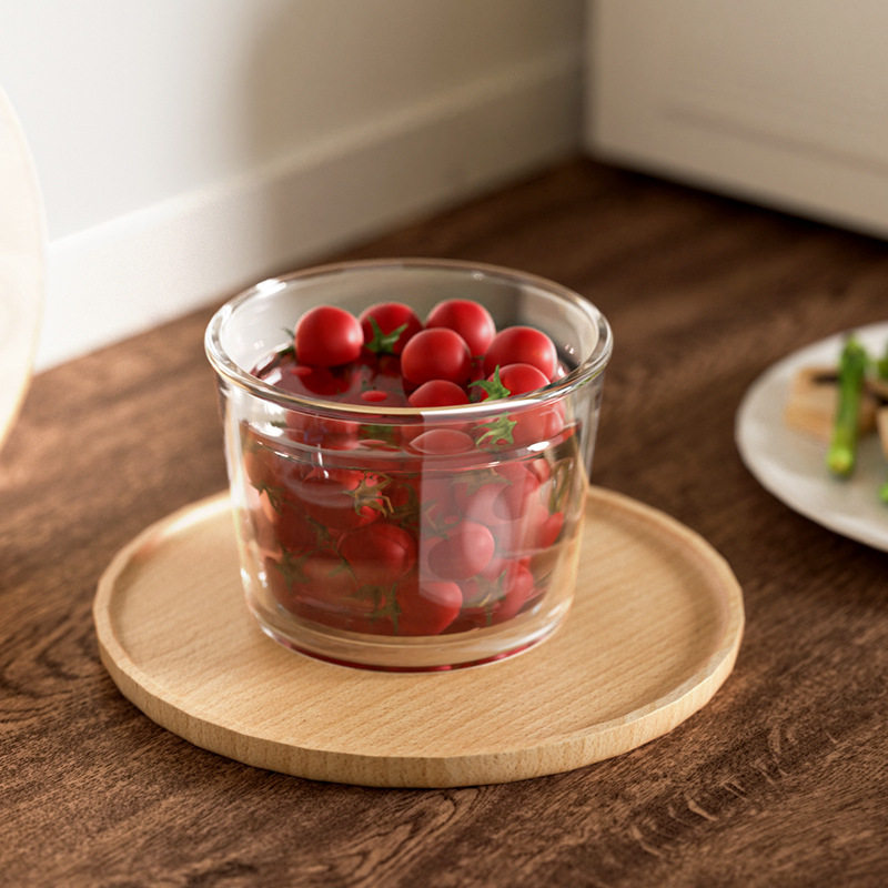 Glass Storage Jar 270ml Sealed Round Grains Pickle Snacks Kimchi Sealed Jar Fruit High Borosilicate Microwave