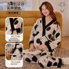 Postpartum Clothing with Breast Pads for Autumn and Winter, Plus-Size Maternity Pajamas, Nursing Home Wear Set for Postpartum Women