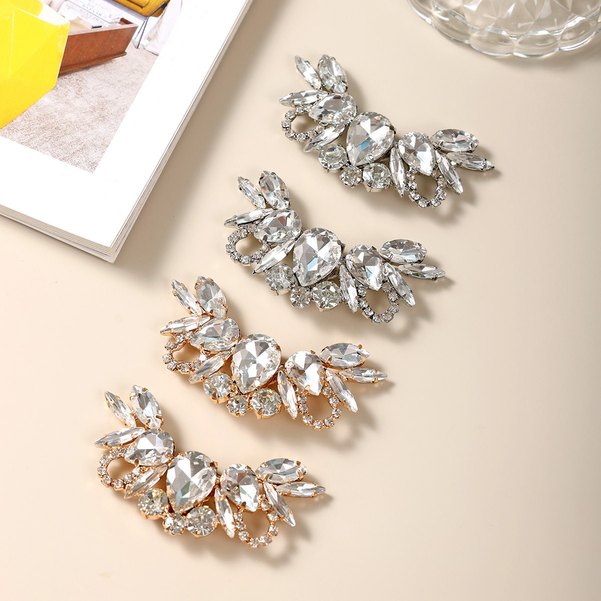 High Heels Women's Accessories Shoe Holder Shoe Buckle Rhinestone Temperament Socialite Fairy French Style Mori Style Wedding Shoes Single Shoes Decorative Buckle