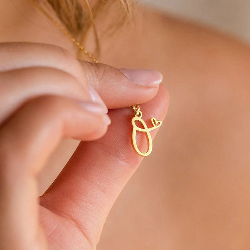 eManco new letter necklace female personality niche clavicle chain cross-border hot selling personality stainless steel necklace wholesale