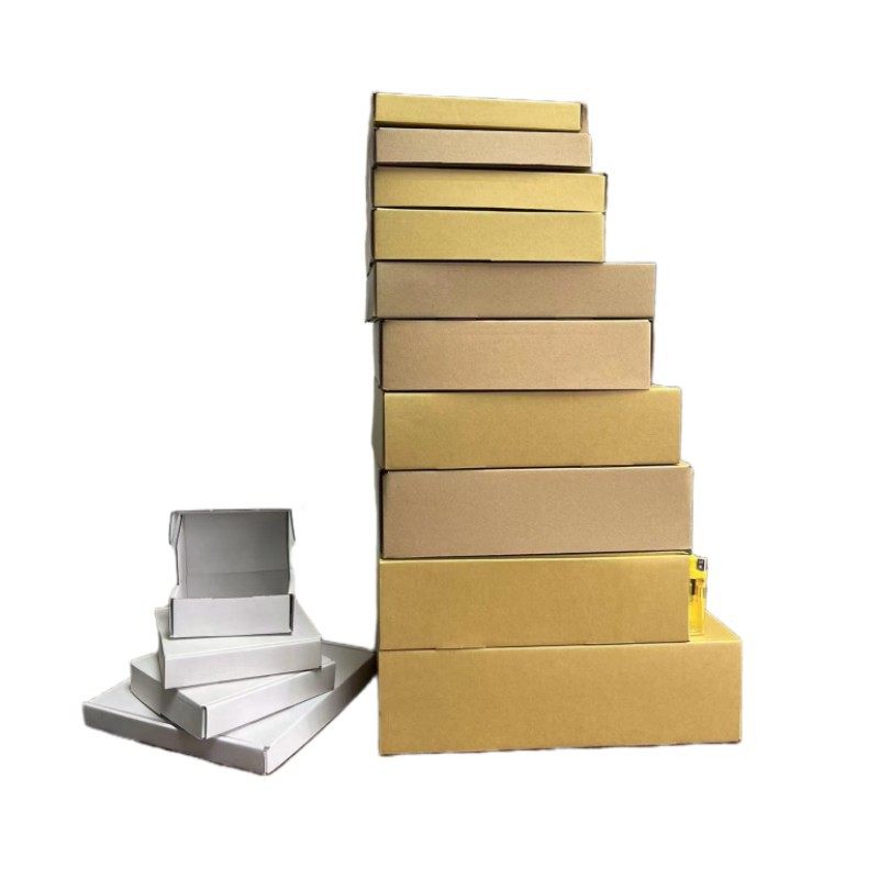 Square Flying Machine Box Three-Layer Corrugated Cowhide Extra-Hard Round Rectangular Highlight Thickened Square Paper Box Packaging Box