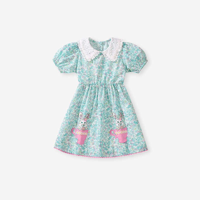 Summer Short-sleeve Girls' Dress, Kids' Clothing, Cute Cartoon Kids' Princess Dress Wholesale