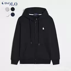 Cross-Border Best-Selling Ralph Lauren Embroidered Pony Logo Hooded Zip-Up Sweatshirt and Sweatpants Set for Men and Women with Long Sleeves
