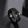 Cross-border Stainless Steel Jewelry Pressure Pattern Rotatable Chain Open Wine Bottle Titanium Steel Ring Men's Open Bottle Ring