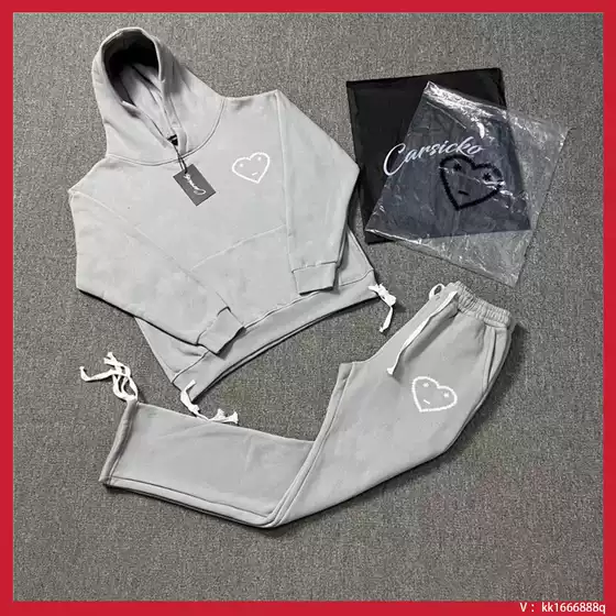 2025 Cross-Border E-Commerce Export Supply Hoodies Heart Style Jogging Men and Women Suits Couple Suits