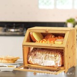 Деревянная двухслойная хлебница настольная кухонная коробка для хранения выпечки и кондитерских изделий бамбуковый шкаф для хранения хлеба для закусок большой емкости