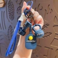 Fitness Pickleball Paddle Set Keychain - Blue