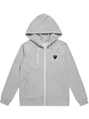 Japanese-Style Trendy Polyester Zip-Up Hoodie Heyplay Heart Jacket Unisex Autumn Winter Christmas Couple Style