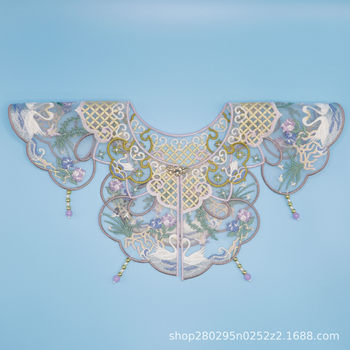 Organza White Swan Flower Embroider Disc Buckle Cloud Shoulder Retro Beaded Fake Collar Kidsren Adult Shawl Collar Flower Accessories