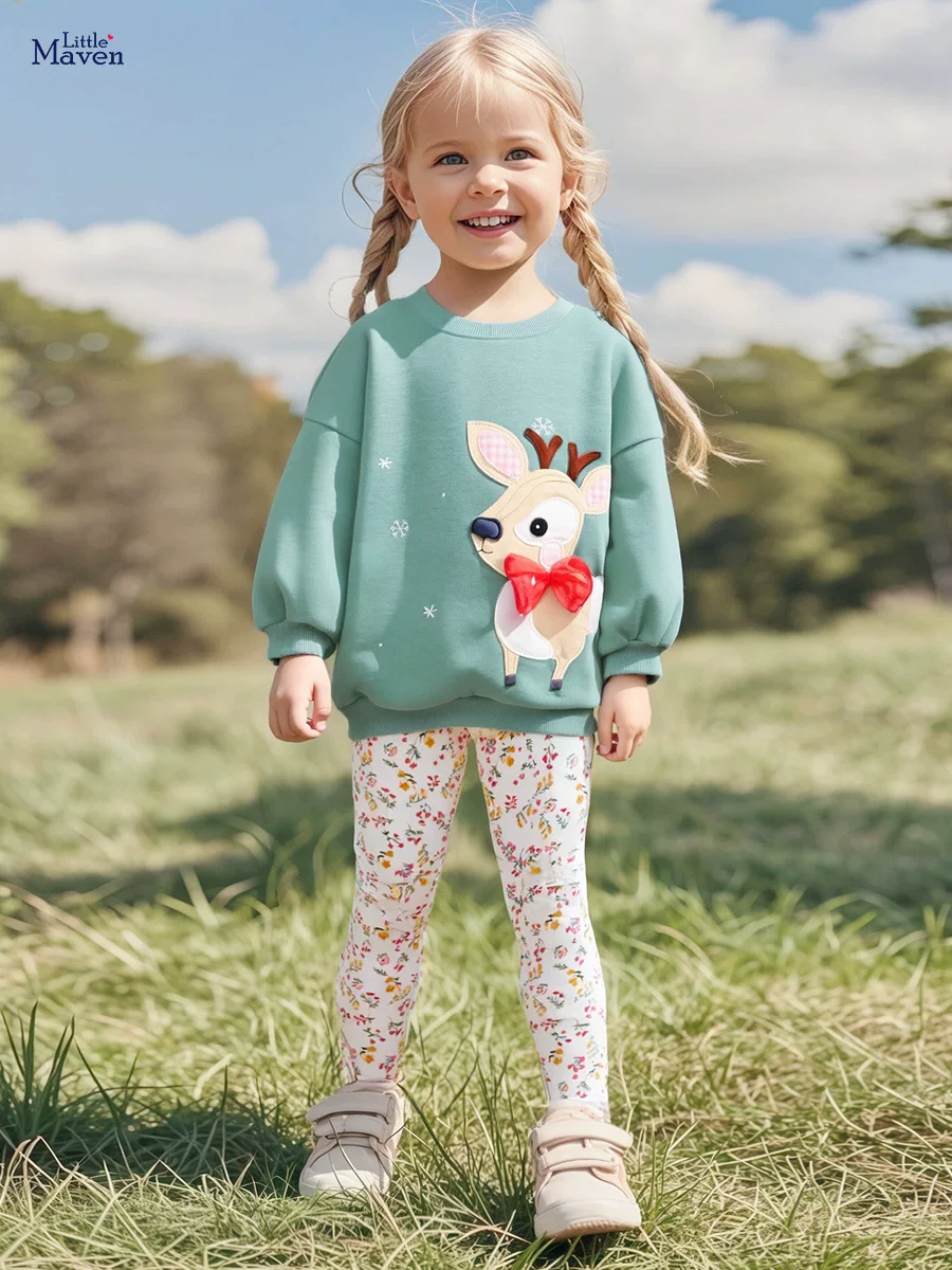 Vente en gros vêtements enfants, nouvel ensemble fille doublé polaire automne, tenue dessin animé mignonne