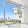 Thickened Galvanized Steel Pipe Clothes Drying Rack Floor-Standing Household Balcony Clothes Rack Outdoor Double-Pole Simple Water Pipe Clothes Drying Rack
