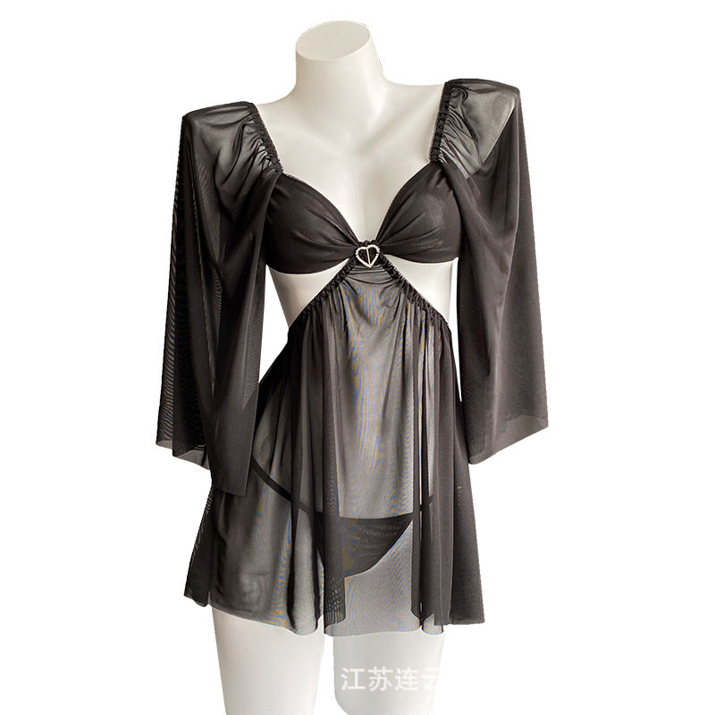 林林婷情趣内衣女透视网纱性感诱惑火辣开档睡裙大码激情睡衣2711