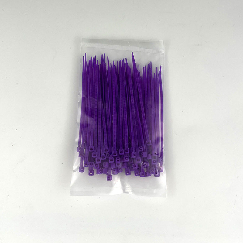 Purple Nylon Cable Ties Colorfuled Plastic Cable Ties 3*100 4*150 4×200 5×300 Straps