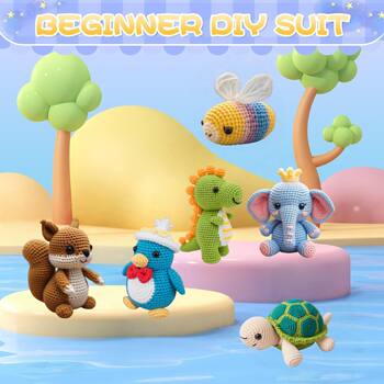 Cross-border hot-selling wool hand-woven animal doll DIY handmade crochet wool bag material bag