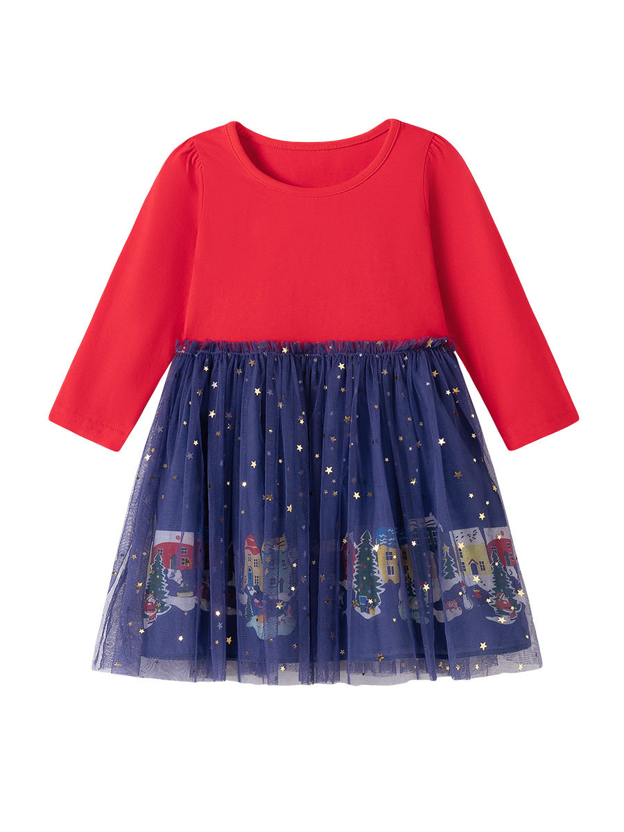 New Girls' Autumn Dress, [Style] Little Girl's Tulle Skirt, Cartoon Stylish Sweet Kids' Dress