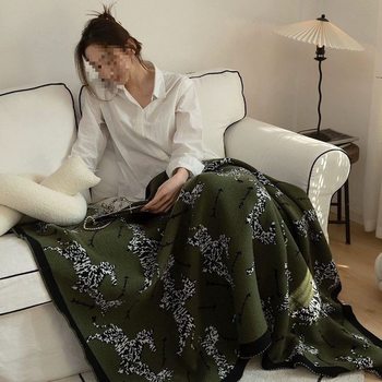 Vintage Air Conditioning Ins Blanket Green Zebra Nap Knitted Office Free Shipping Casual Sofa Blanket Blanket