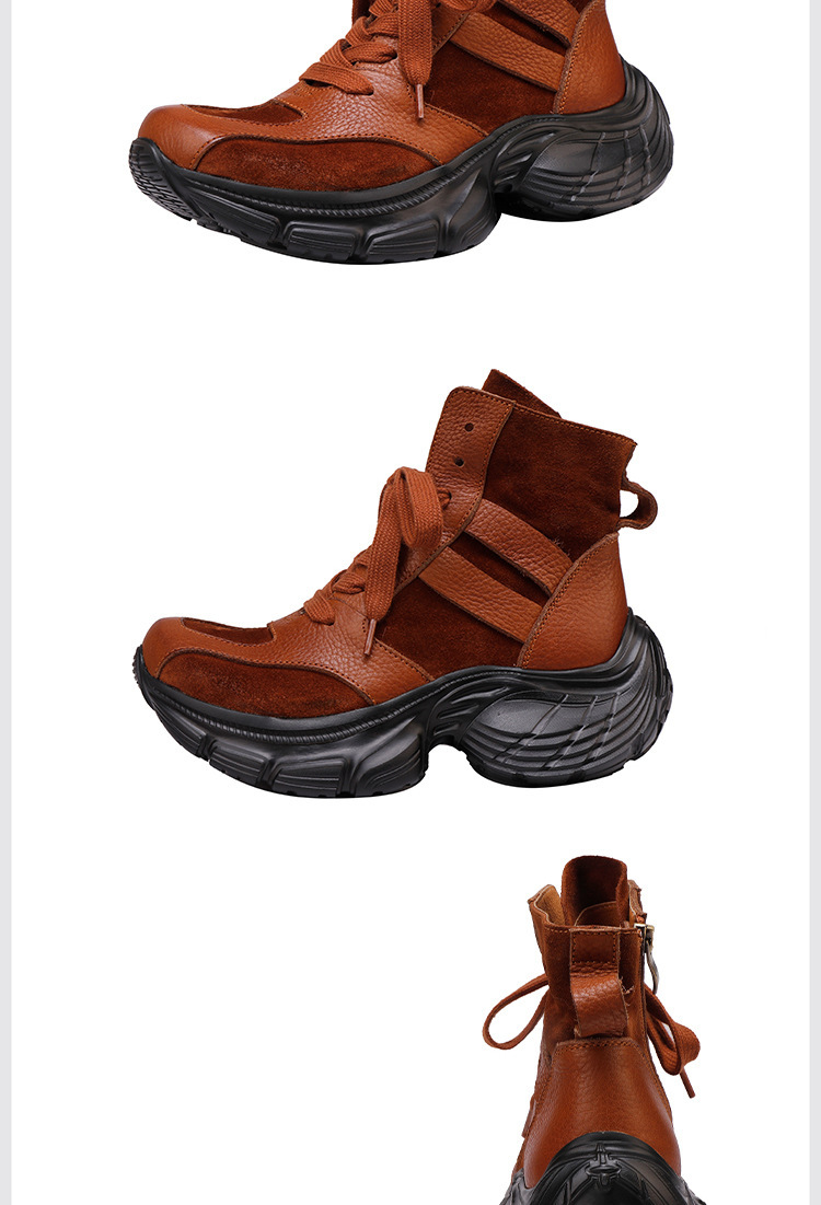 Boot nữ cổ thấp da bò thật dây kéo hông phong cách cổ điển — màu đen, màu nâu