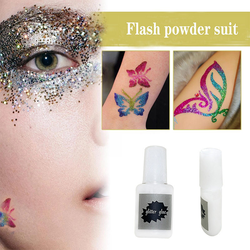 Cross-border glitter powder gel tattoo glue sequins glitter makeup glue