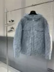 New Spring and Autumn Casual Fashion Men's Allover Jacquard Letter Logo Hooded Down Jacket Coat
