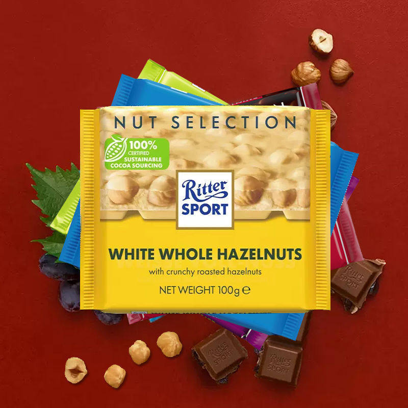 Rittersport Ritter Sport Sandwich Milk Chocolate/Pure Cocoa Butter Bars Snack Wholesale