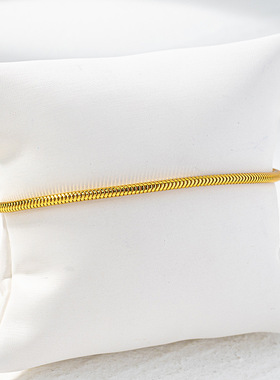 春夏基础款伸缩弹力手链夸张柔软竹节链细款镀18K真金手饰