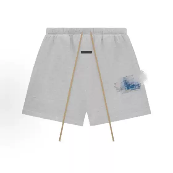 Essentials Collaboration Model Fw24 Sweatshorts with Logo Badge on the Leg and Drawstring, American Style