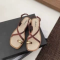 Square toe [khaki] sandals-2cm thick pvc non-slip slippers