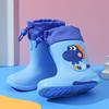 Fashionable Children's Rain Boots, Warm and Cotton-Lined, Non-Slip, Universal Rain Boots, Water Shoes for Babies, Boys and Girls, Cute Cartoon Style with Fleece Lining