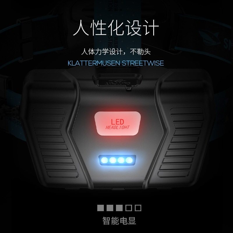 Cross-Border Popular Outdoor Cycling Strong Light Sensor Headlight Charging Adjustable Zoom Aluminum Alloy Miner's Lamp Construction Site Work Headgear